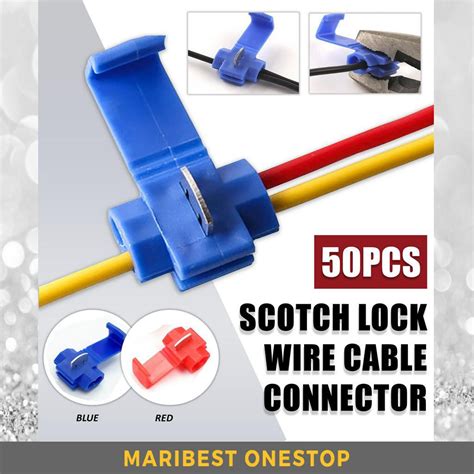 50pcs Quick Scotch Lock Wire Cable Connector Crimp Scotch Lock Blue