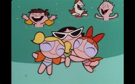 The Girls Taking A Swim At Little Tokyo From The Powerpuff Girls