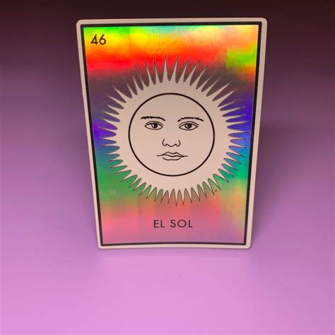 El Sol Lotería Card Holographic Sticker Etsy