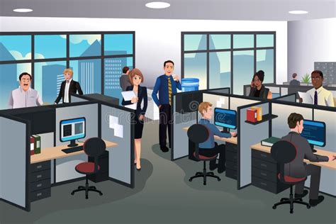 People Working In The Office Stock Vector Image 50016979