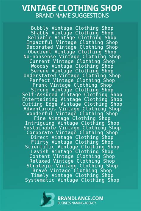 859 Vintage Clothing Shop Name Ideas List Generator