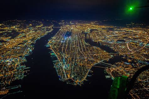 Aerial View Of New York City At Night R Pics