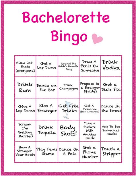 Bachelorette Bingo Bachelorette Party Game Etsy