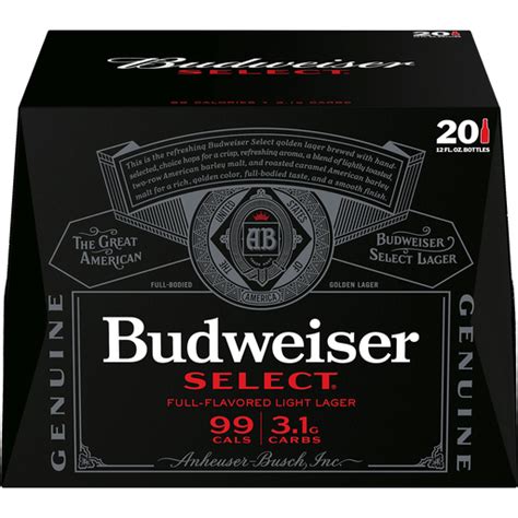 Budweiser Select Light Beer 20 Pack 12 Fl Oz Bottles Shop