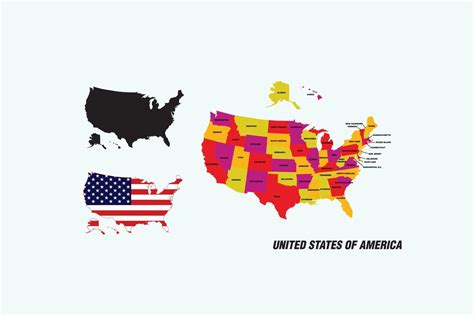 Ilustração Em Vetor Mapa Dos Estados Unidos Da América 14468340 Vetor