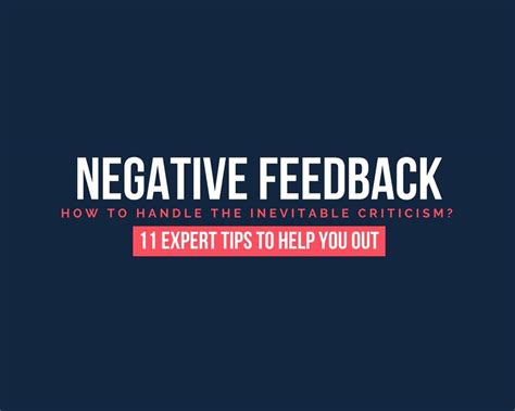 Negative Feedback How To Handle The Inevitable Criticism