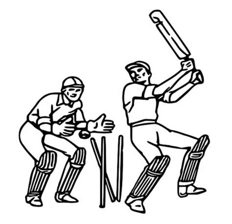Cricket Coloring Player Printable Colouring Bat Sports Pages1 Batsman