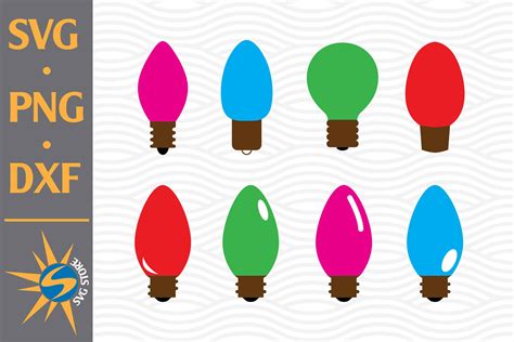 Christmas Light Bulb Svg Png Dxf Digital Files Include By