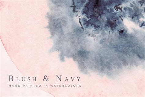 Blush And Navy Watercolor Backgrounds Watercolor Background Watercolor