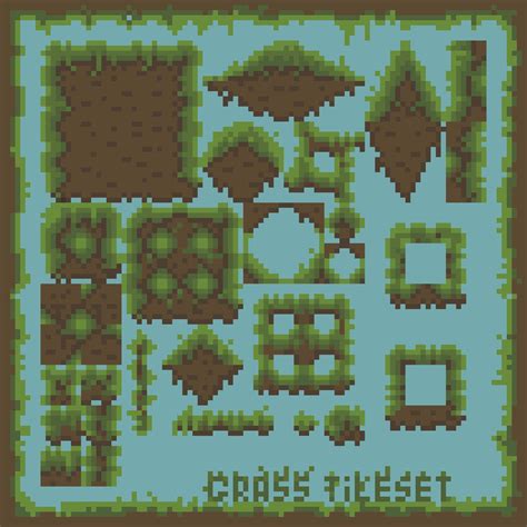 Pixel Art Grass Tileset By Ipixl