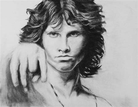 Jim Morrison Original Charcoal Drawing Drawing By Kira Rubtsova