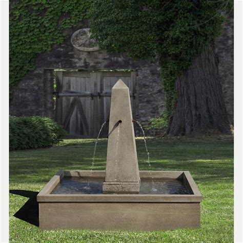 Square St Remy Obelisk Outdoor Water Fountain Kinsey Garden Decor