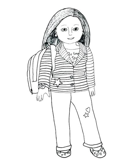 american girl doll coloring page saige