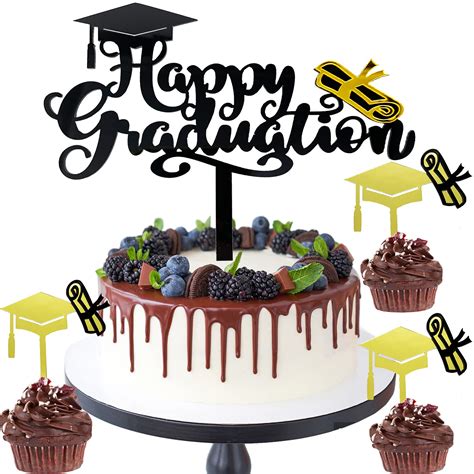 Buy Anctey Graduation Cake Toppers Set 1 Big Happy Graduation Cake