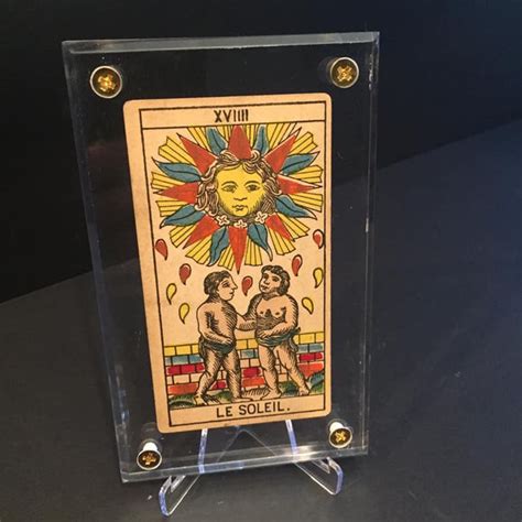 “the Sun” Original Antique Hand Painted Tarot Card 1890s Deviant Moon Inc