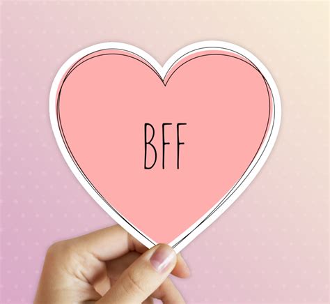 Bff Decal Sticker Best Friend T Cute Pink Heart Vinyl Etsy