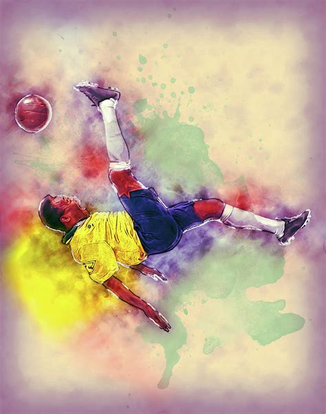Pele Football Soccer Painting Painting By Andres Ramos