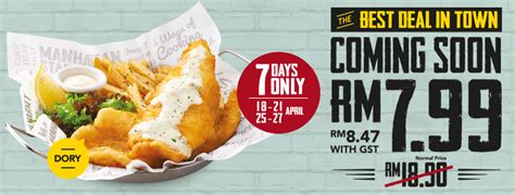 The manhattan fish market any mocktail rm3.90 (rm4.13 with gst). The Manhattan FISH MARKET Fish 'N Chips RM8.47 (Normal ...