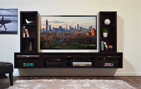 Floating Entertainment Center TV Stand - ECO GEO Espresso - Woodwaves