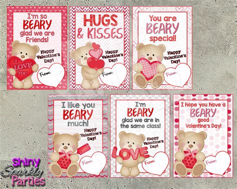Teddy Bear Valentine Cards Classroom Valentines Bear Valentine Card