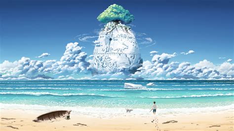 Wallpaper Sea Sand Beach Coast Studio Ghibli Laputa Ocean Wind