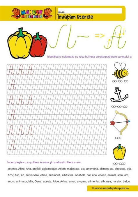 Fise De Lucru Cu Litere De Mana Alphabet Crafts Preschool Alphabet