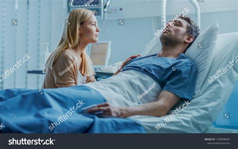 Hospital Sick Man Lying On Bed Stock Photo 1190998006 Shutterstock