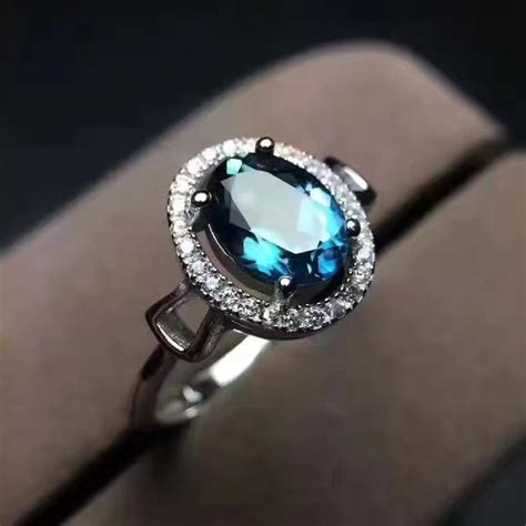 Silver is always a popular choice among fine jewellery. Fidelity Natural blue topaz stone Ring s925 sterling ...