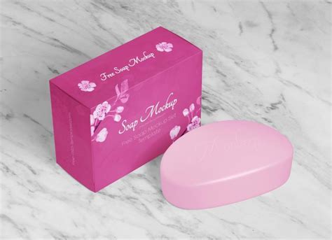 Free Commercial Bar Soap With Box Packaging Mockup Psd Packaging