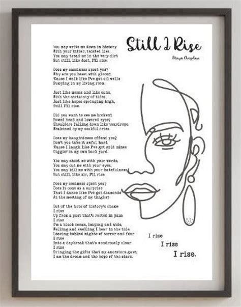 Still I Rise By Maya Angelou A Size Pdf Printable Etsy