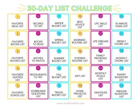 30 Day Challenges To Try This Year Must Love Lists