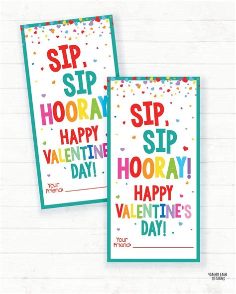 Crazy Straw Valentine Card Silly Straw Valentine Sip Sip Hooray