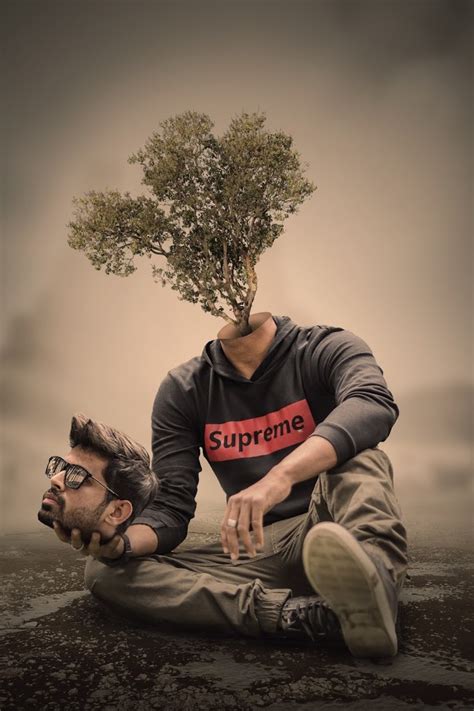Human Tree Head Cut Out Surreal Photoshop Manipulation Tutorial Al