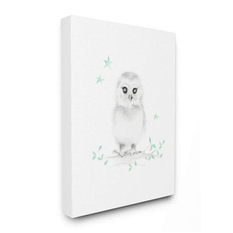 Stupell Industries Cute Cartoon Baby Owl Bird Forest Animal Painting