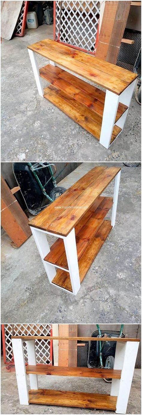 Cheap And Easy Wood Pallet Reusing Ideas This Awesome Shelving Table