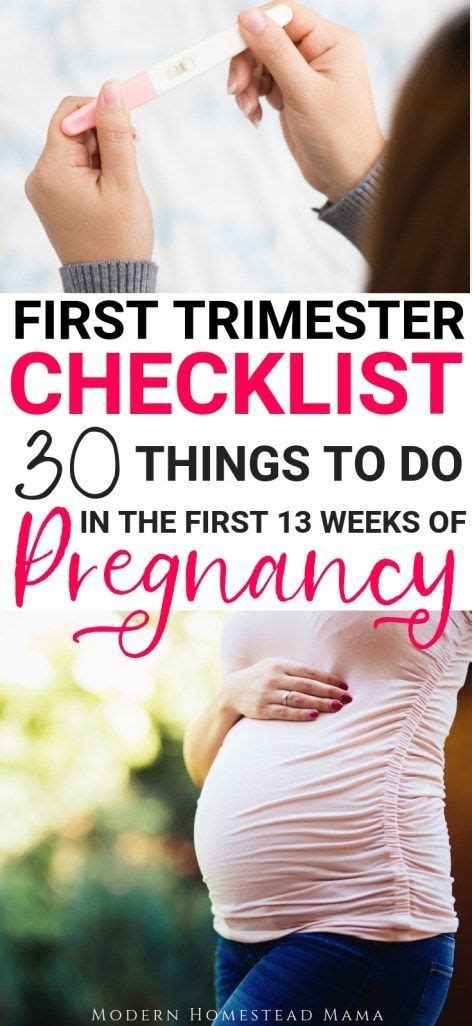 First Trimester Checklist 30 Things To Do In The First 13 Weeks Artofit