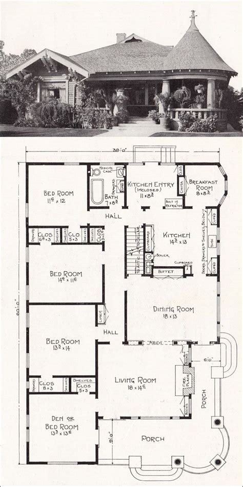 Bungalow Queen Anne Hybrid 1918 House Plan By E W Stillwell Los