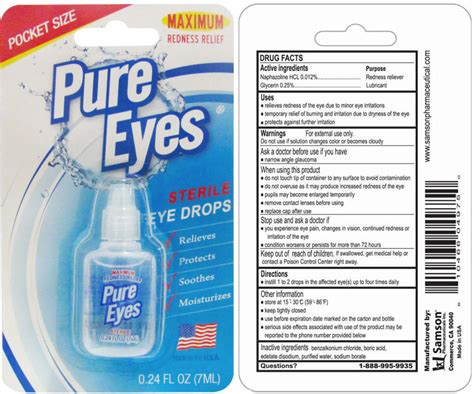 Buy Naphazoline Hydrochloride And Glycerin Pure Eyes Sterile Eyes 1