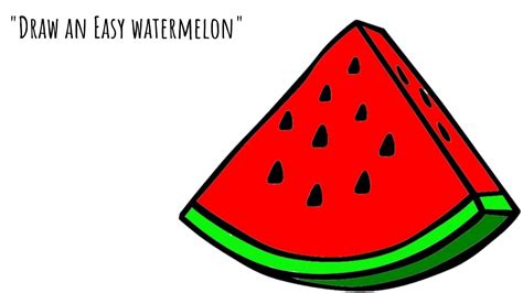 How To Draw A Watermelon Slice Easilyeasy Kids Drawing Tutorial
