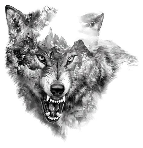 Cool Snarling Wolf Tattoo Design