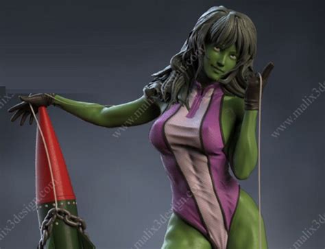 She Hulk Sexy 3d Scale Model Printed In Resin For Assembly Etsy