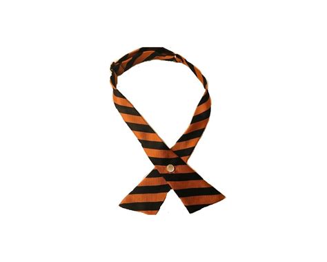 Orange And Black Stripe Girls Cross Tie