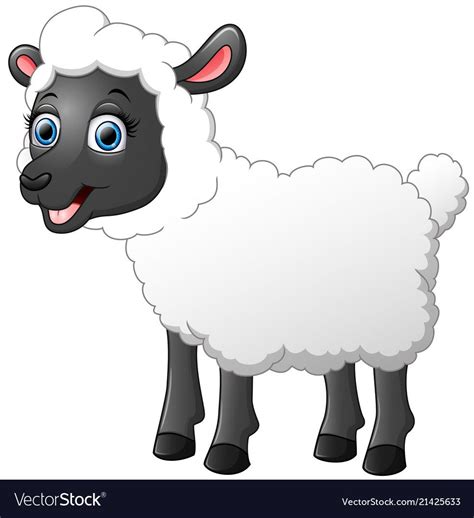 Cute Sheep Cartoon Vector Image On VectorStock Sheep Cartoon Cute