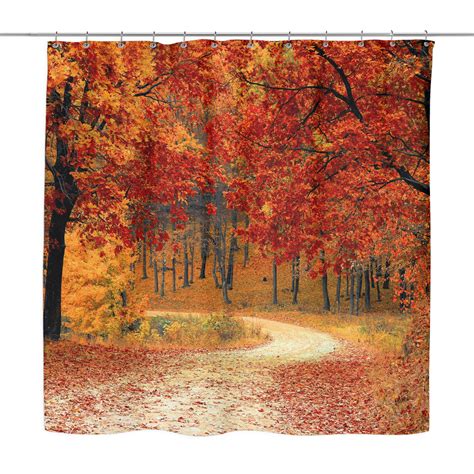 Pathway In The Fall Shower Curtain Autumn Forest Autumn Tree
