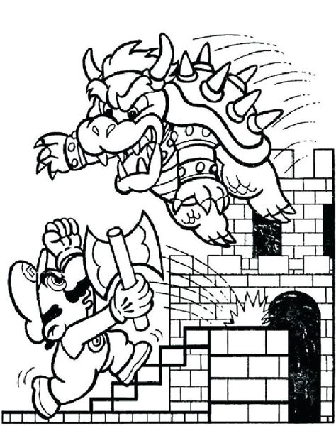 bowser castle coloring pages