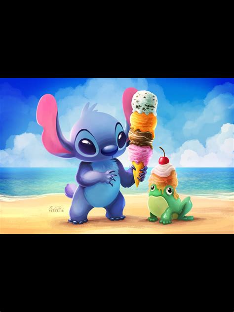 Mignon Stitch Disney Lilo And Stitch Ice Cream Painting