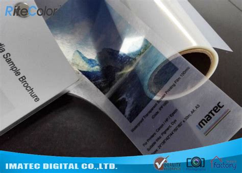 Waterproof 100micron Clear Pet Inkjet Screen Printing Film For Epson