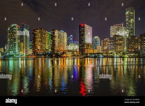 Buildings Of The City Skyline Reflected In The Intracoastal Waterway At