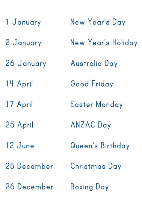 Australia Public Holiday Oss Australia