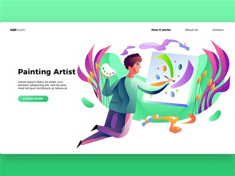 Paint Artist Banner And Landing Page Uplabs